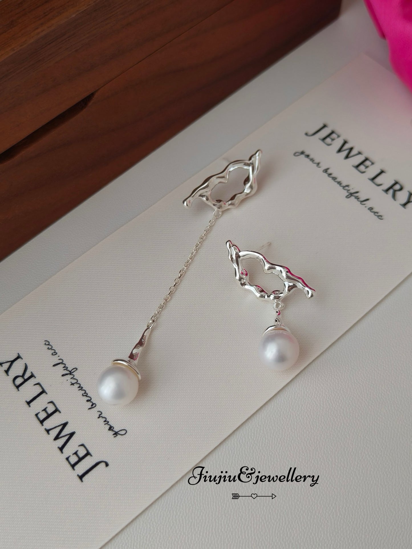 Sterling Silver Irregular Pearl Earrings