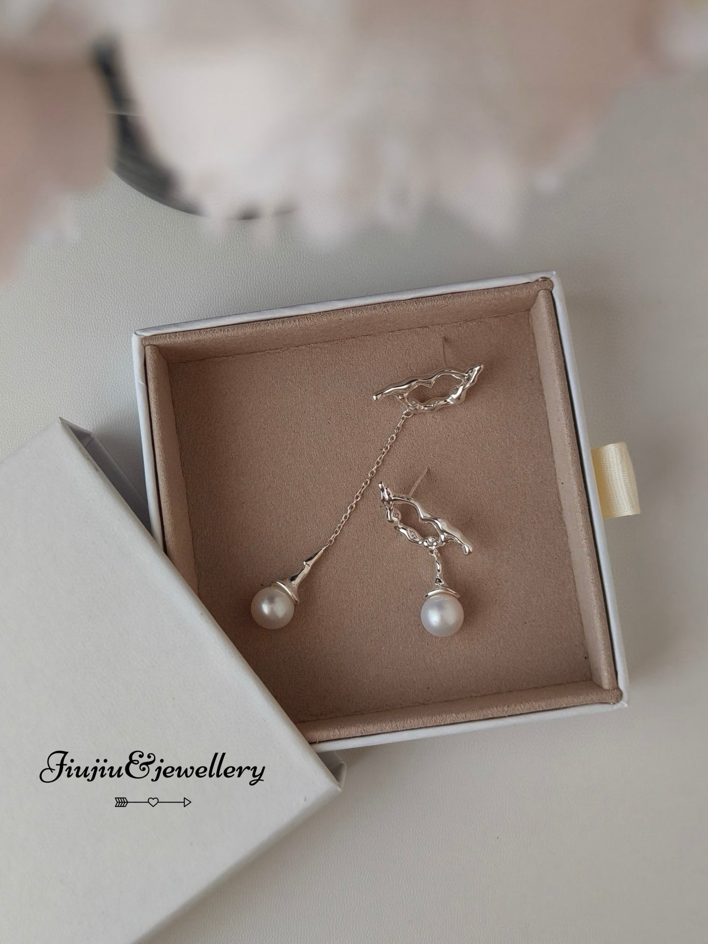 Sterling Silver Irregular Pearl Earrings