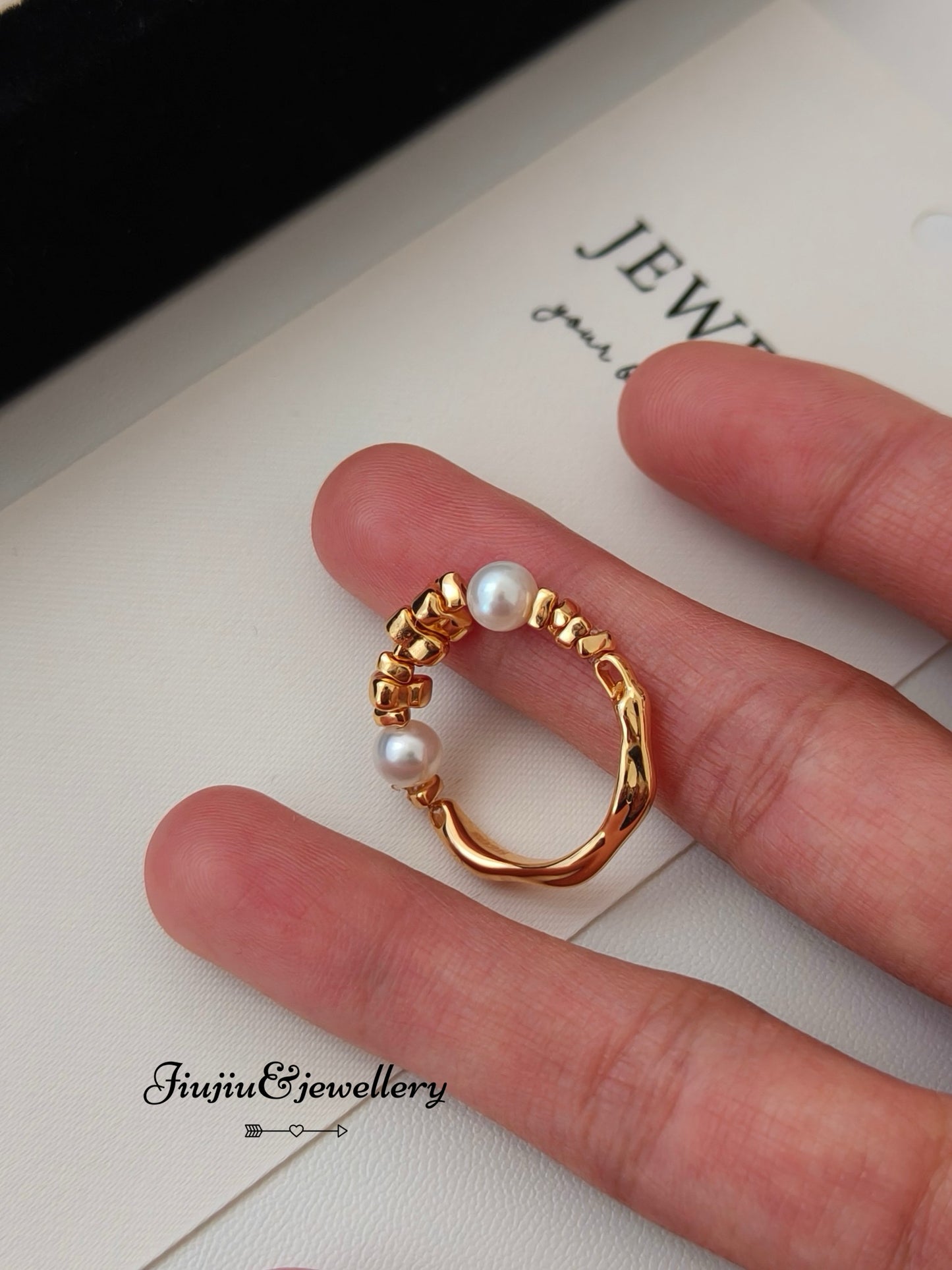 Crushed Silver Pearl Ring