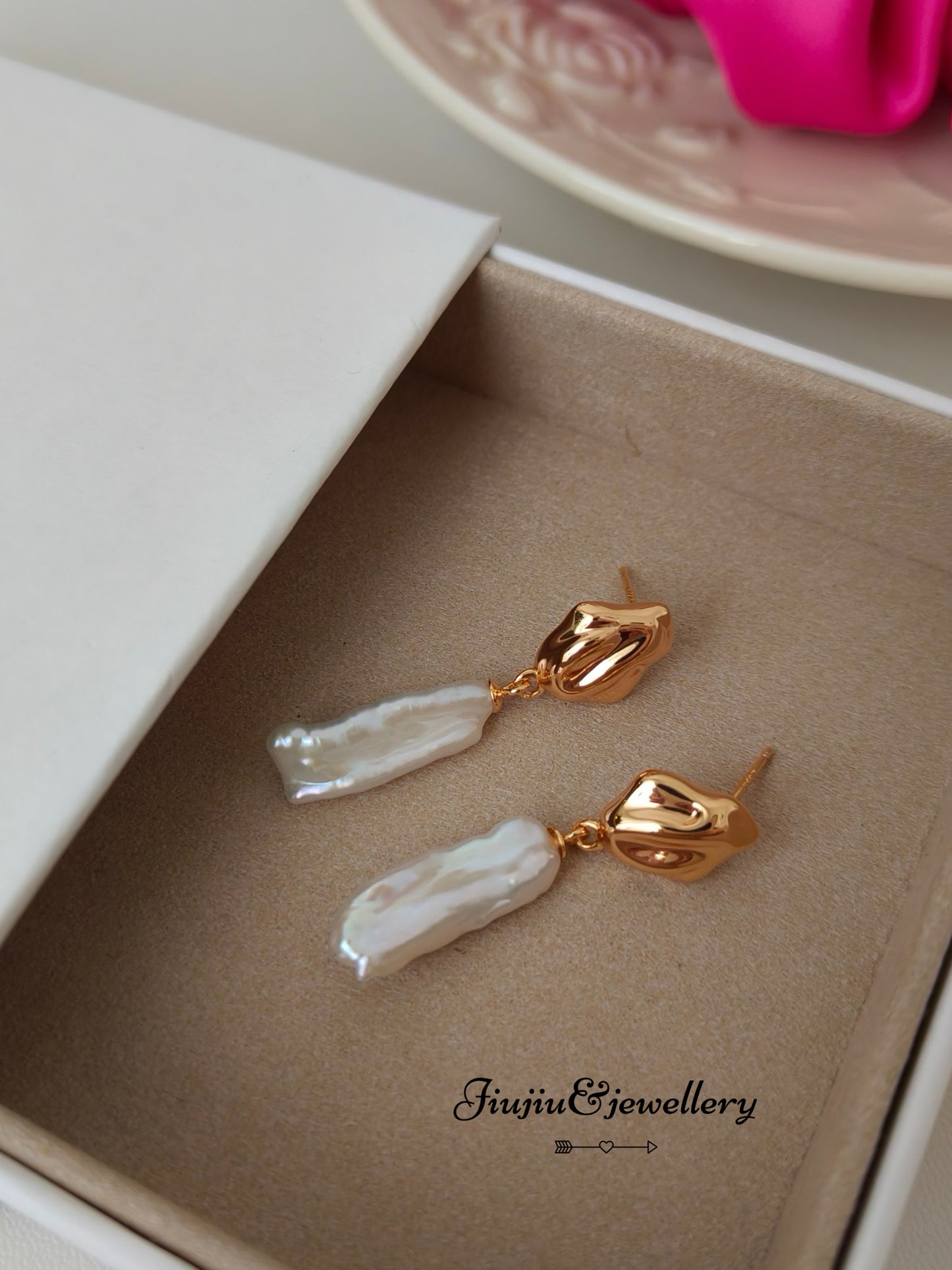 Baroque Long Pearl Earrings