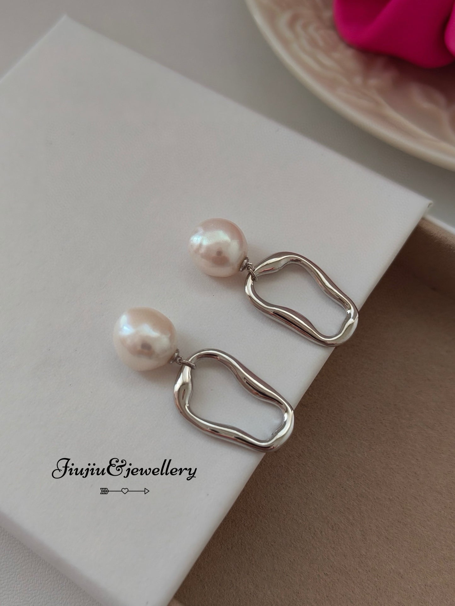 Ladder Dangle Baroque Pearl Earrings