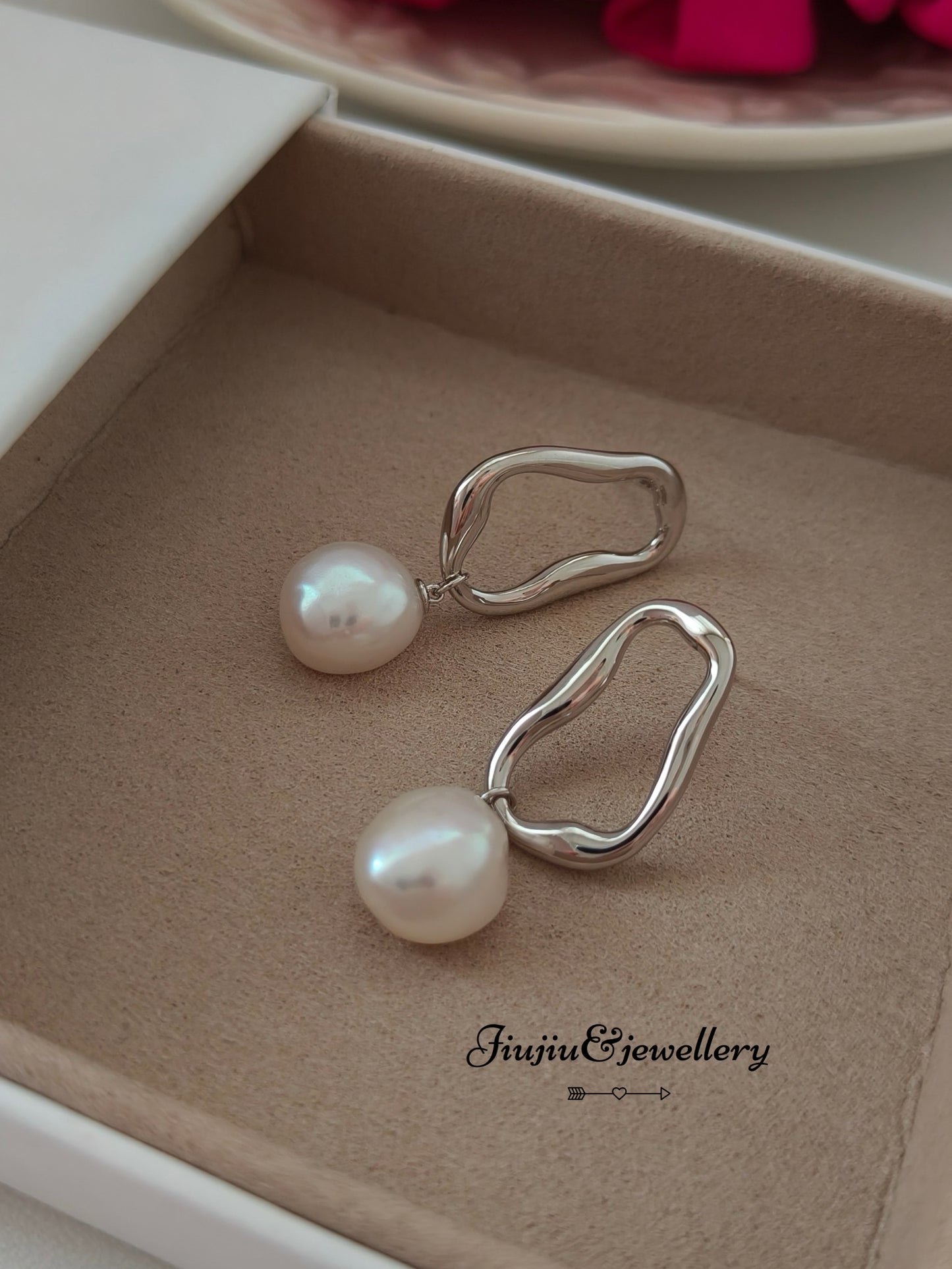 Ladder Dangle Baroque Pearl Earrings