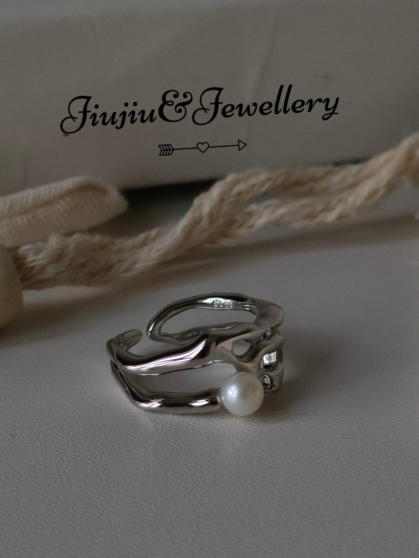 Sterling Silver Irregular Pearl Ring