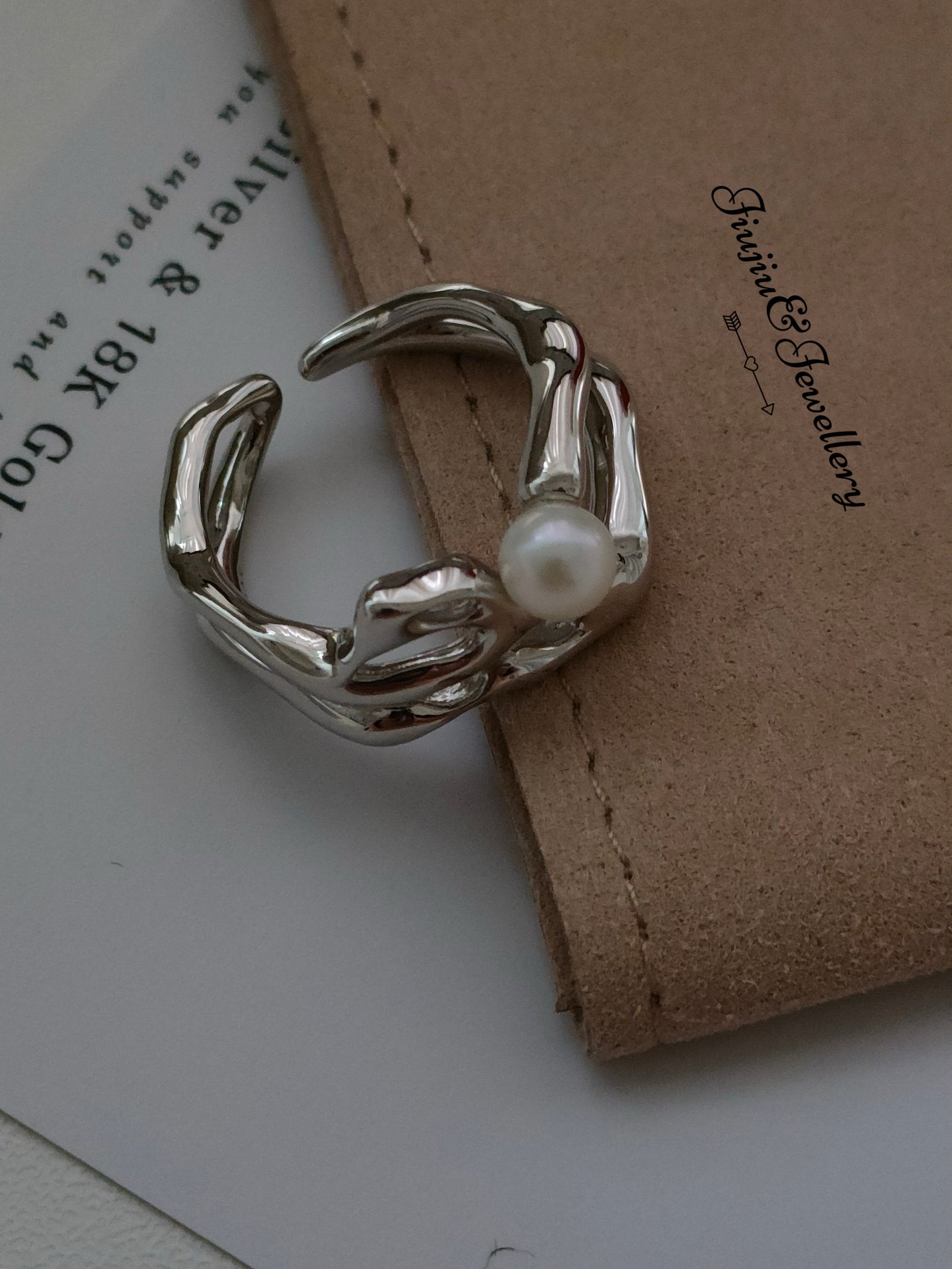 Sterling Silver Irregular Pearl Ring