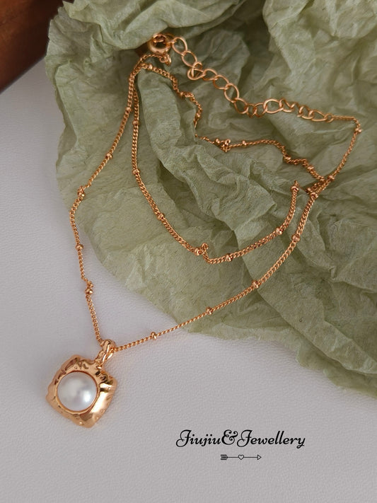 Square Sugar Pearl Necklace