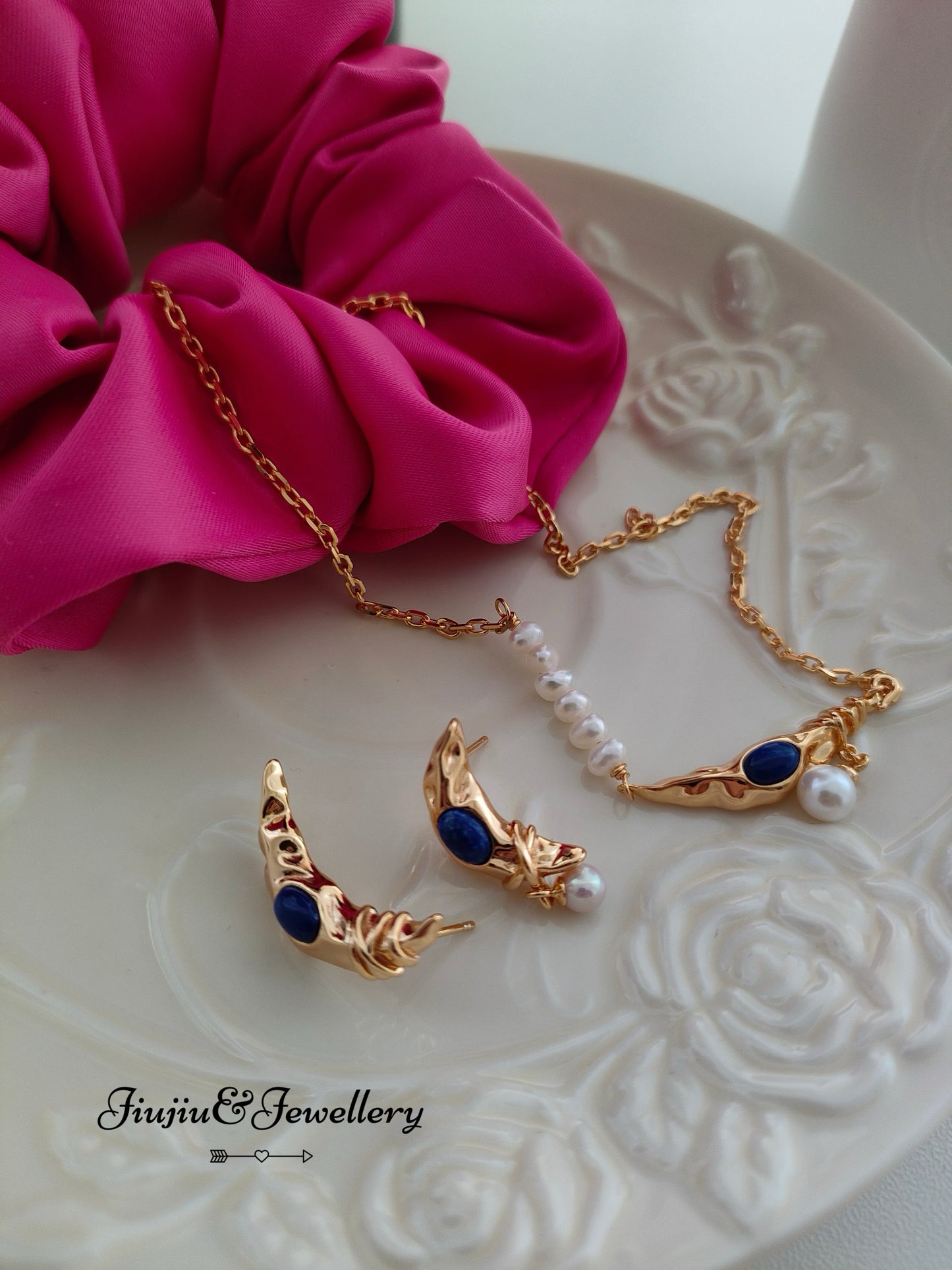 Moon Lapis Lazuli Earrings