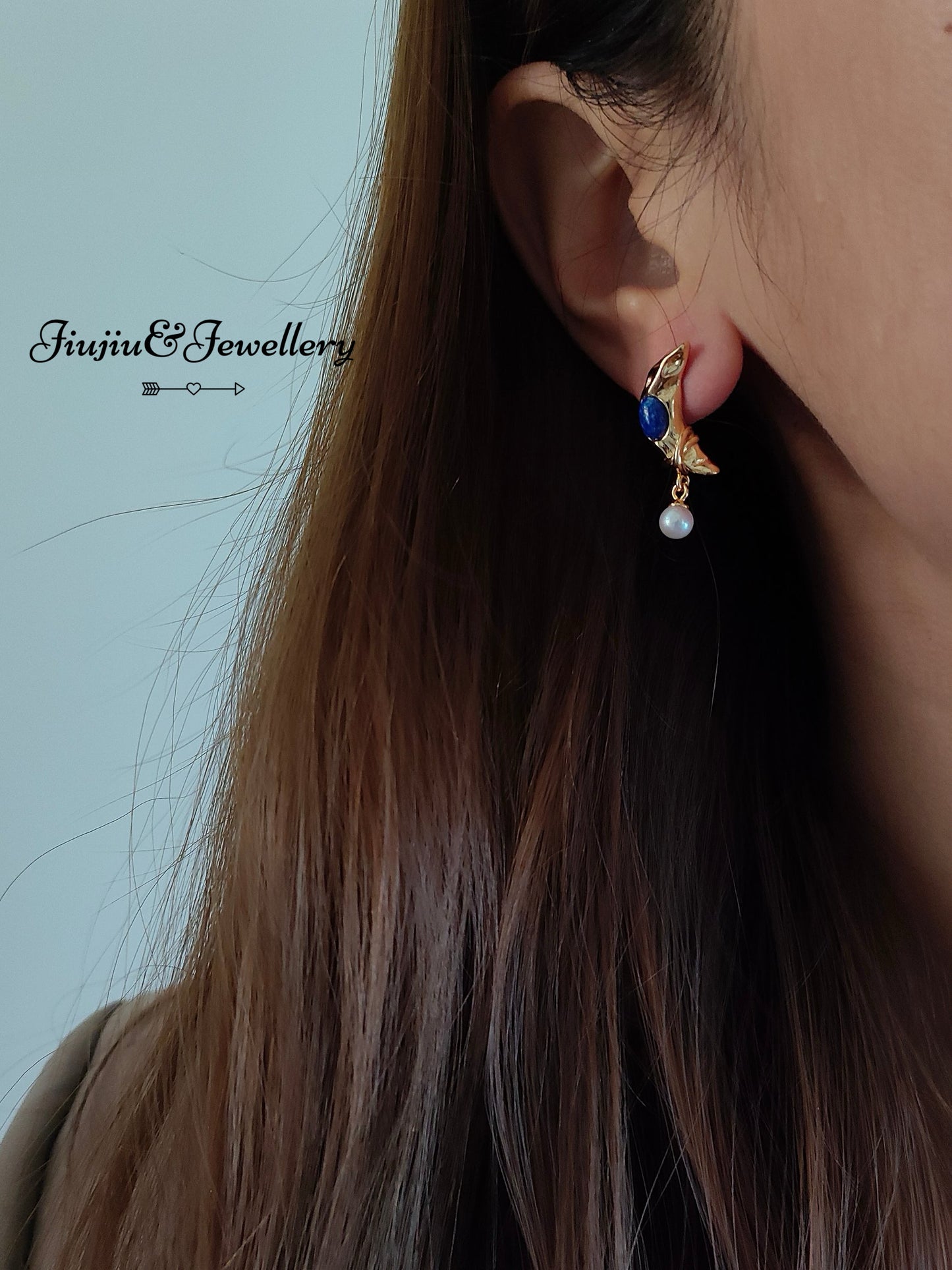 Moon Lapis Lazuli Earrings