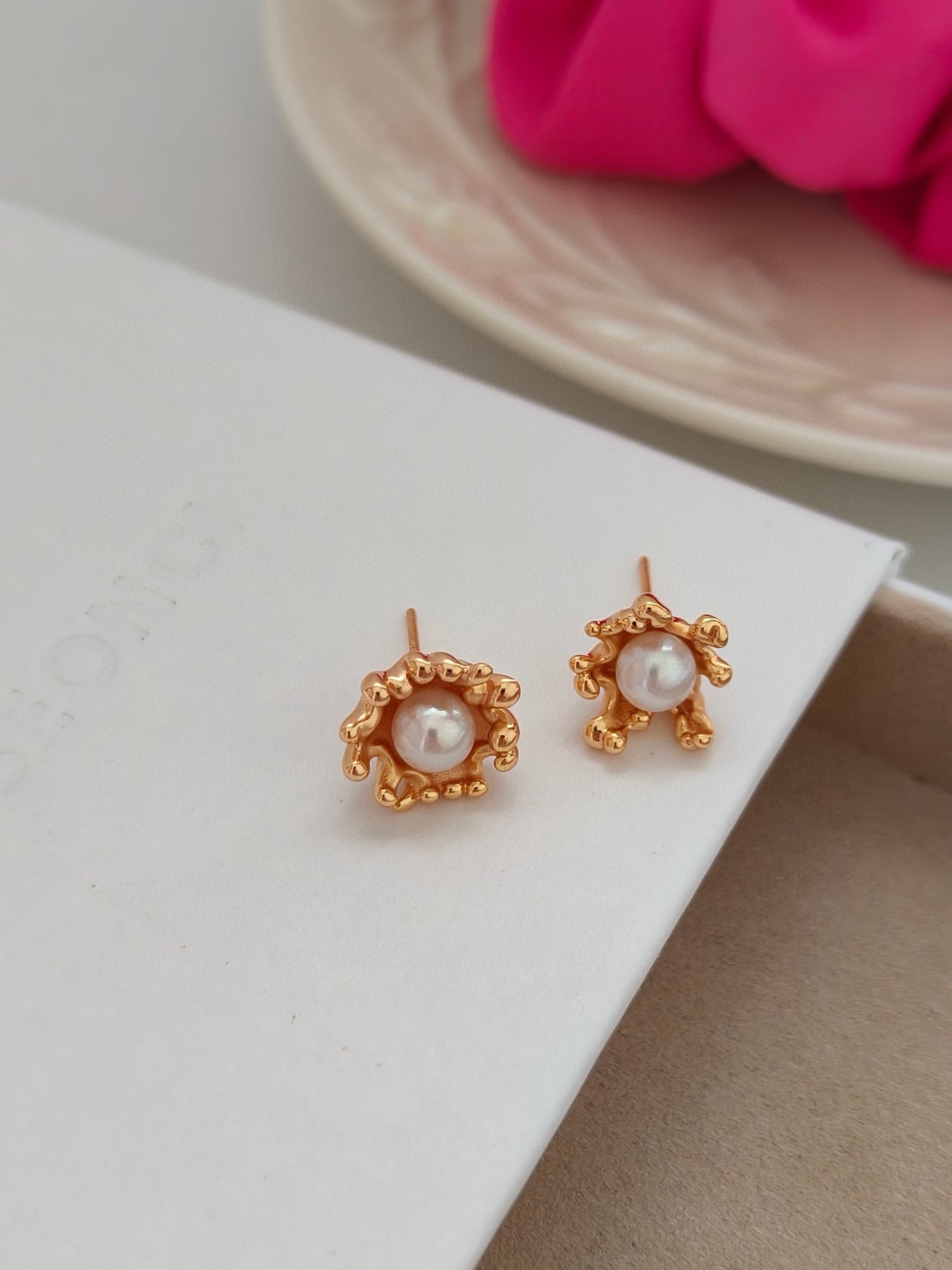 Sunflower Pearl Earrings