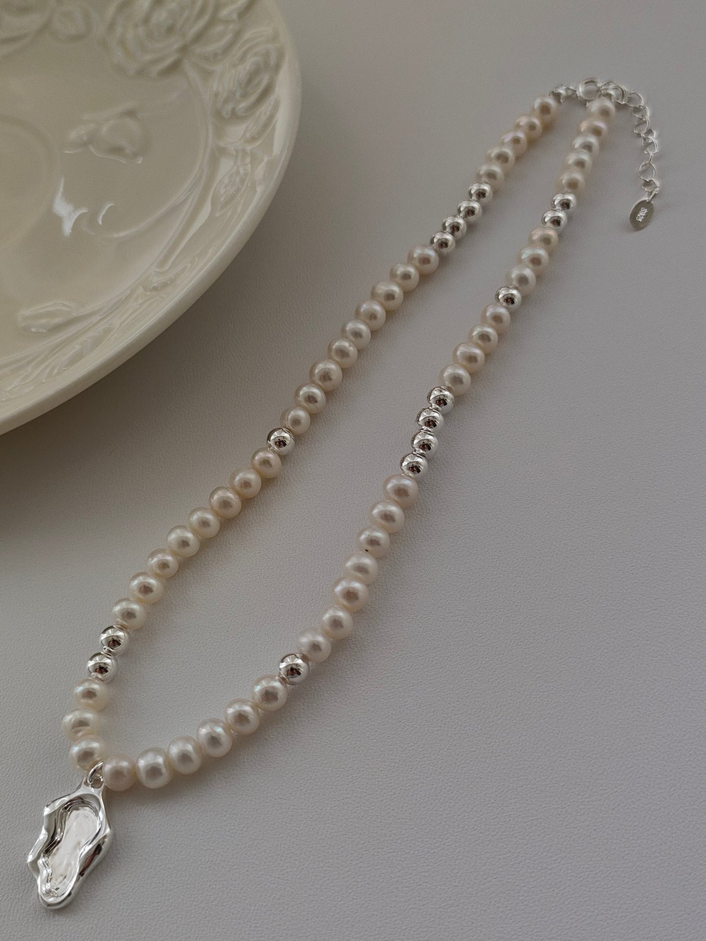 Sterling Silver Glacier Pearl Necklace