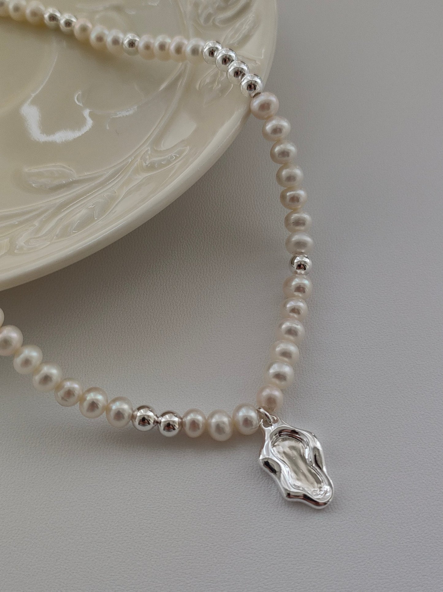 Sterling Silver Glacier Pearl Necklace