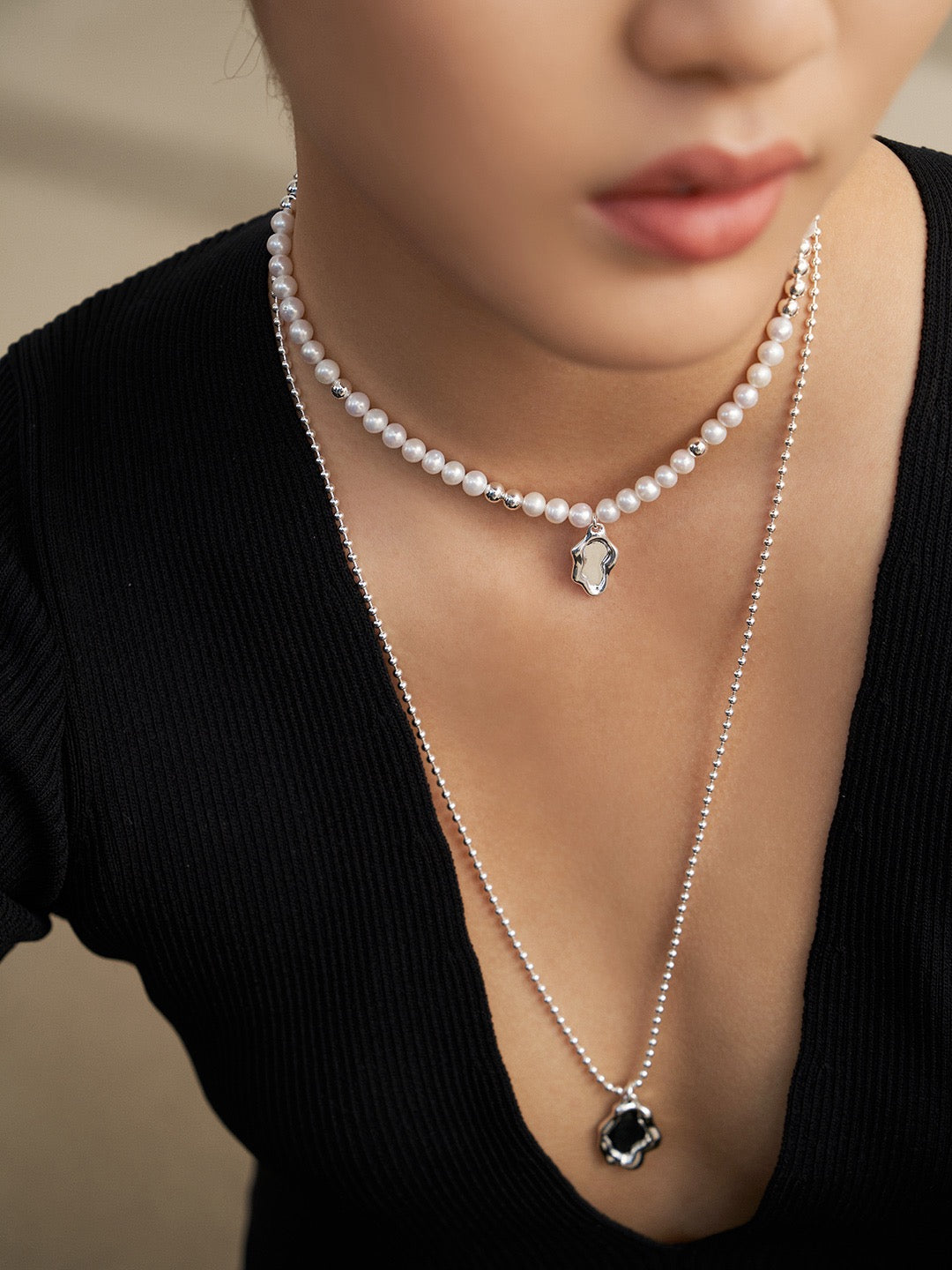 Sterling Silver Glacier Pearl Necklace